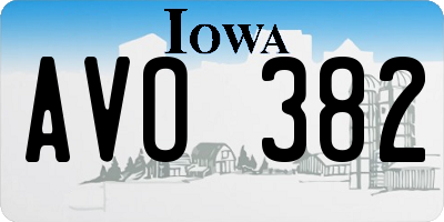 IA license plate AVO382