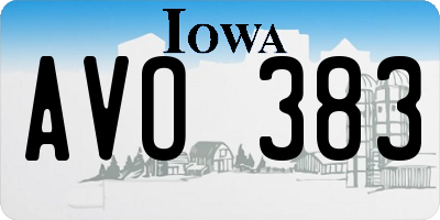 IA license plate AVO383
