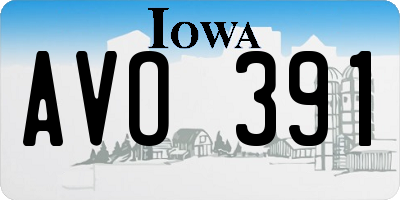 IA license plate AVO391