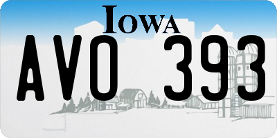 IA license plate AVO393
