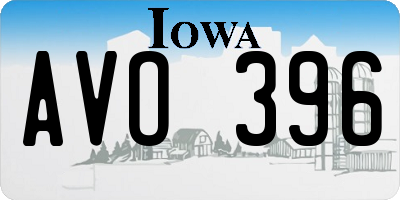 IA license plate AVO396