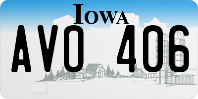 IA license plate AVO406
