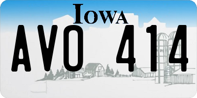 IA license plate AVO414