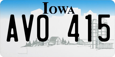 IA license plate AVO415
