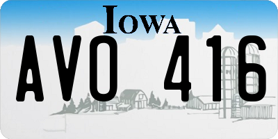 IA license plate AVO416