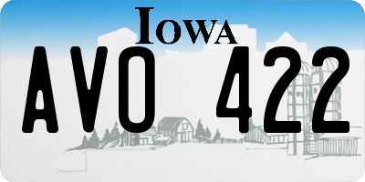 IA license plate AVO422