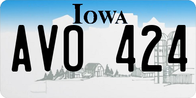 IA license plate AVO424