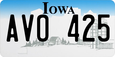 IA license plate AVO425