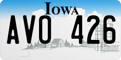 IA license plate AVO426