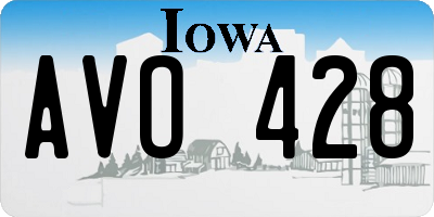 IA license plate AVO428