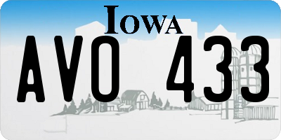 IA license plate AVO433