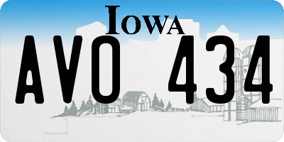 IA license plate AVO434
