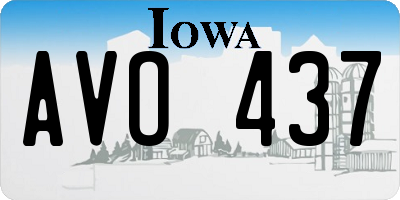 IA license plate AVO437