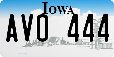 IA license plate AVO444