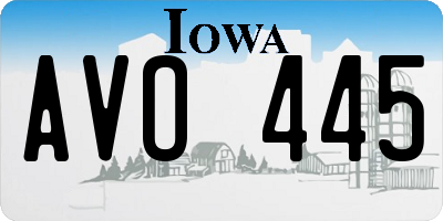IA license plate AVO445