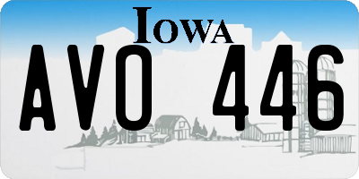 IA license plate AVO446