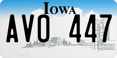 IA license plate AVO447