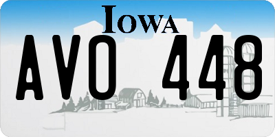 IA license plate AVO448