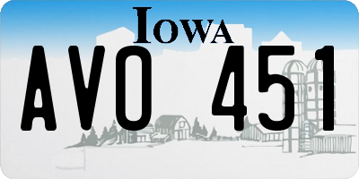 IA license plate AVO451