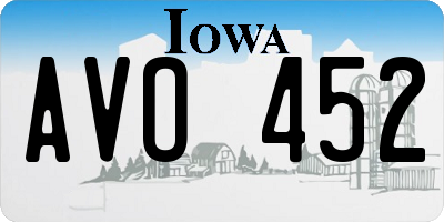 IA license plate AVO452