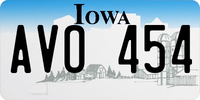 IA license plate AVO454