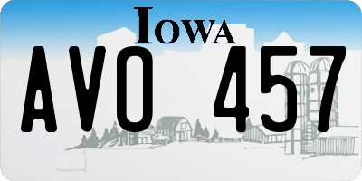 IA license plate AVO457
