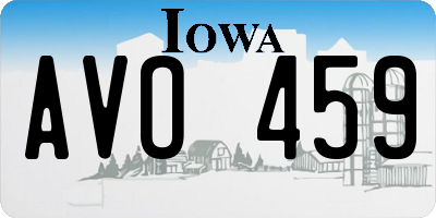 IA license plate AVO459