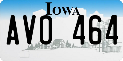 IA license plate AVO464