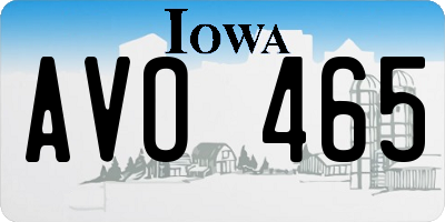 IA license plate AVO465