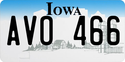 IA license plate AVO466