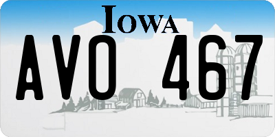 IA license plate AVO467
