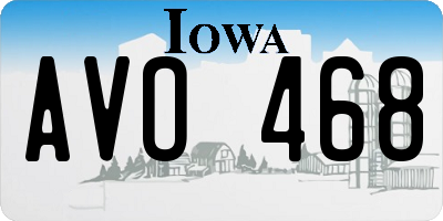 IA license plate AVO468