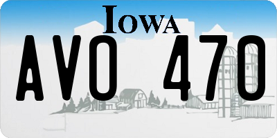 IA license plate AVO470