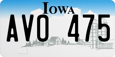 IA license plate AVO475