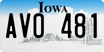 IA license plate AVO481
