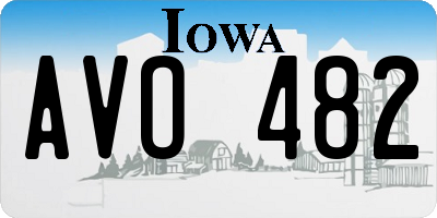 IA license plate AVO482