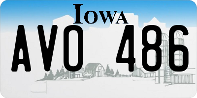 IA license plate AVO486