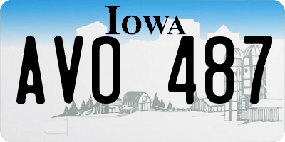 IA license plate AVO487