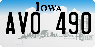 IA license plate AVO490