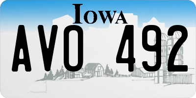 IA license plate AVO492