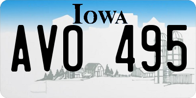 IA license plate AVO495