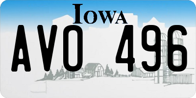 IA license plate AVO496