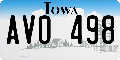 IA license plate AVO498