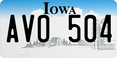 IA license plate AVO504
