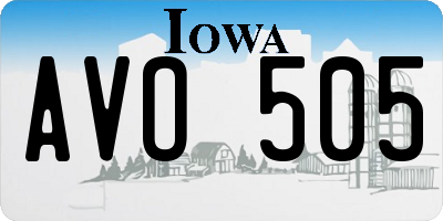 IA license plate AVO505
