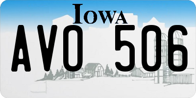 IA license plate AVO506