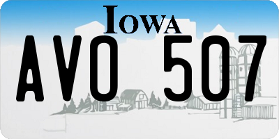 IA license plate AVO507