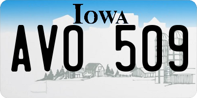 IA license plate AVO509