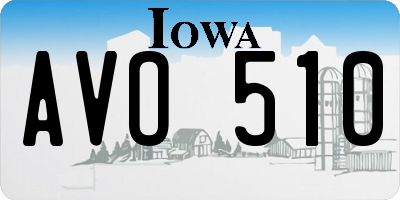 IA license plate AVO510