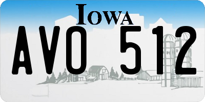 IA license plate AVO512
